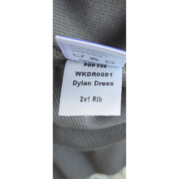 Rowan Dylan Knit Maxi Dress Faded Black Ribbed Side Slit American Made XS - Picture 7 of 10